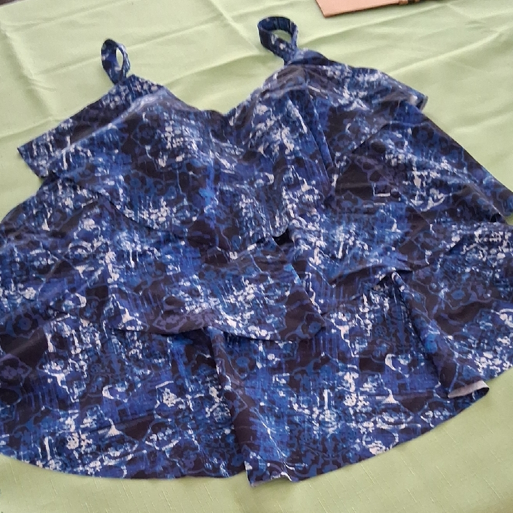 Blue Patterned Bikini Top